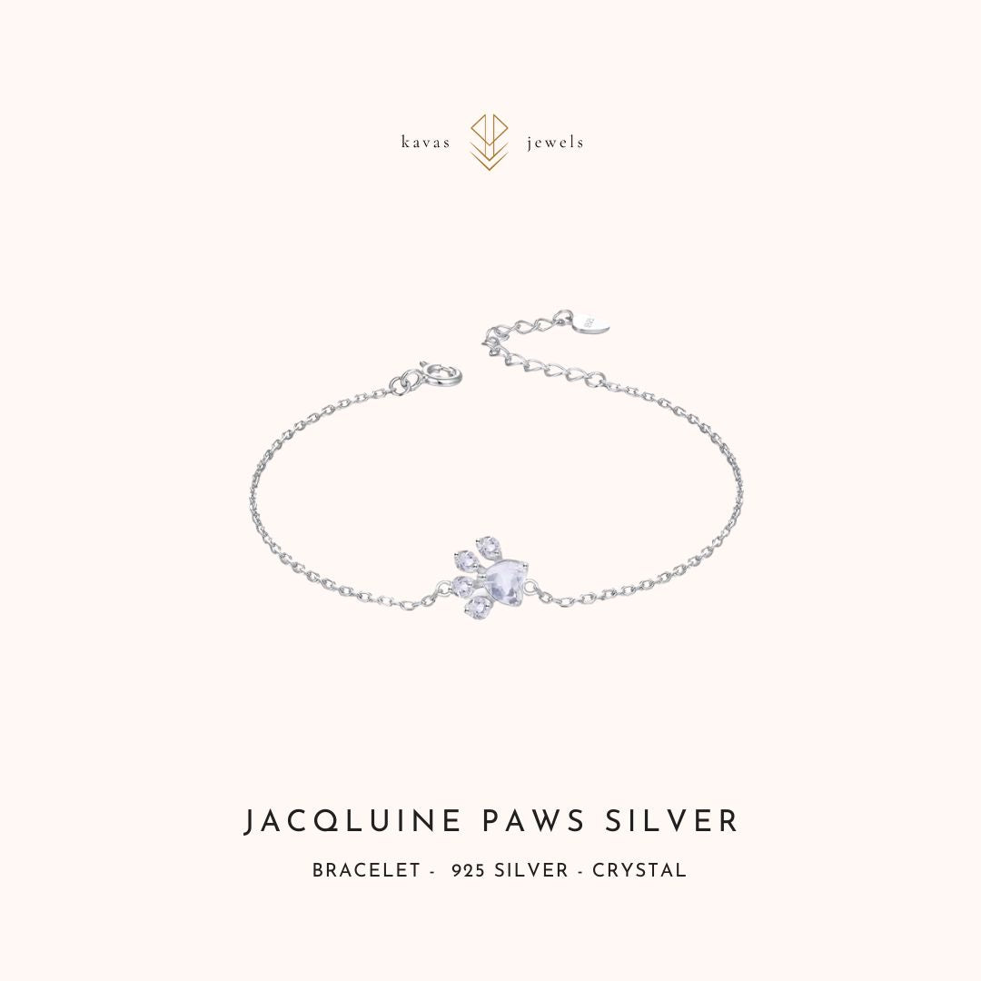 Jacqluine Paws Silver Crystal Bracelet