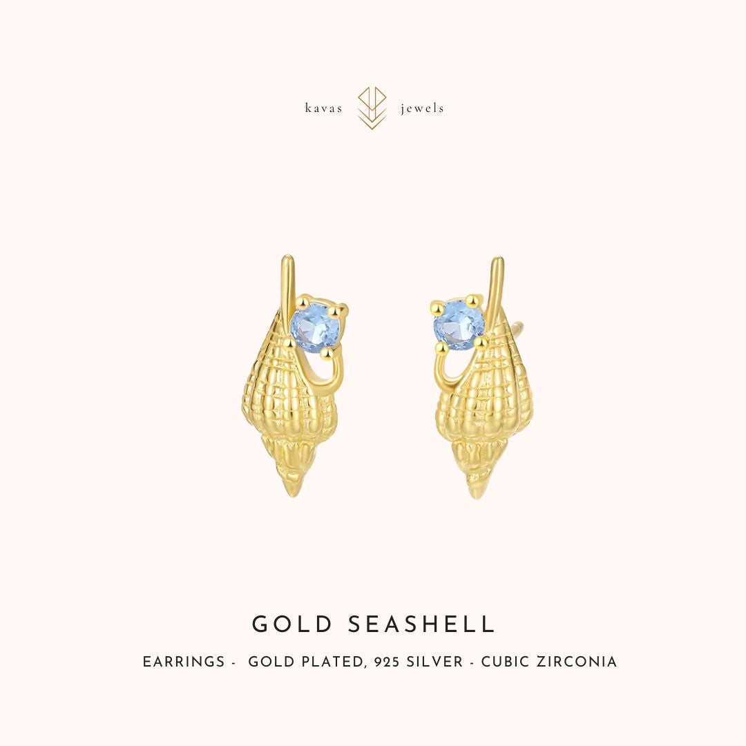 Gold Seashell Earrings