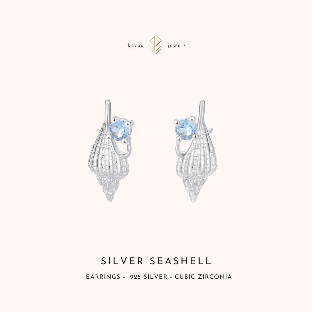 Silver Seashell Earrings