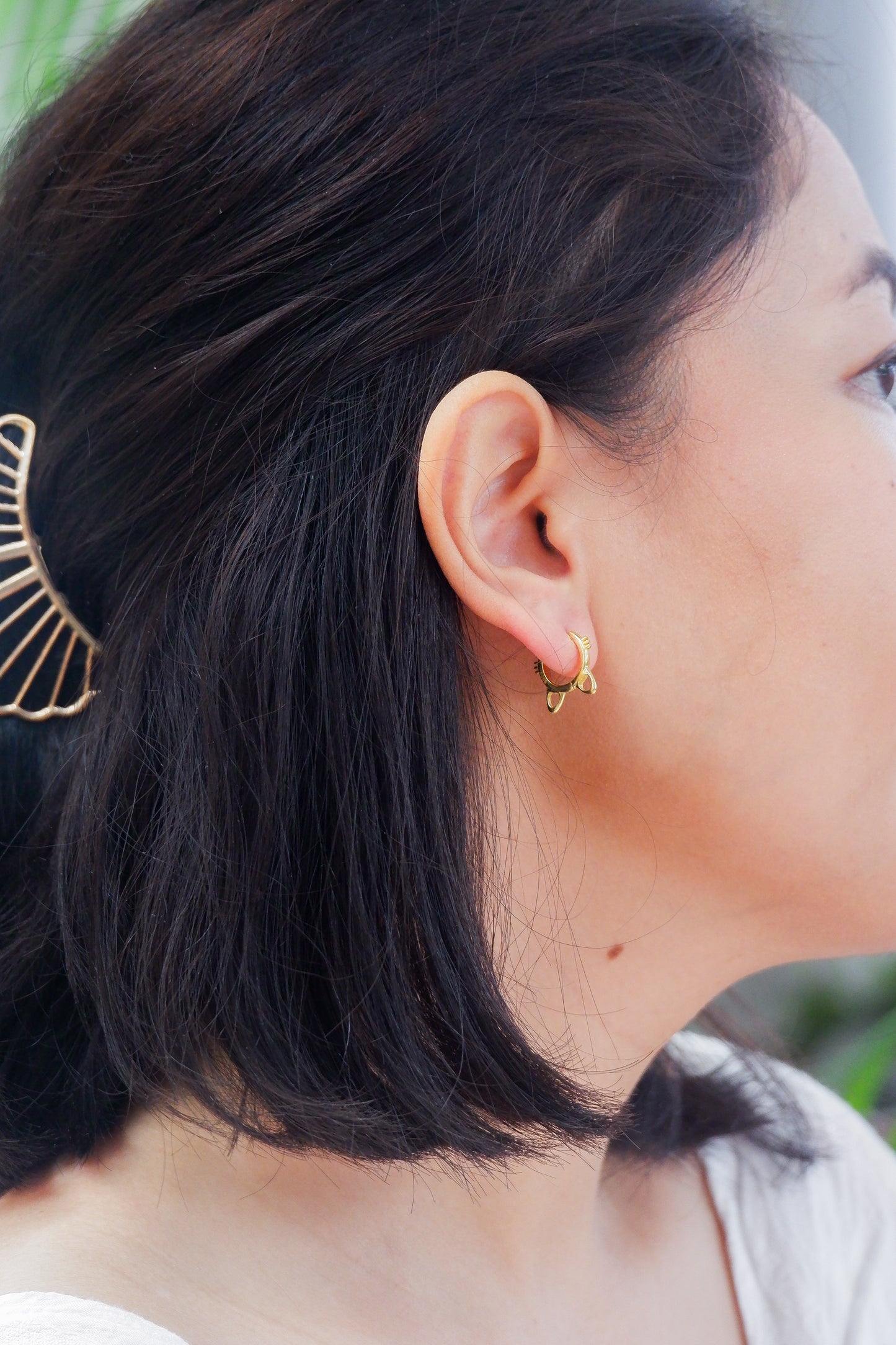 Cat Hoop Earrings