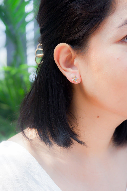 Delica Blue Flower Earrings
