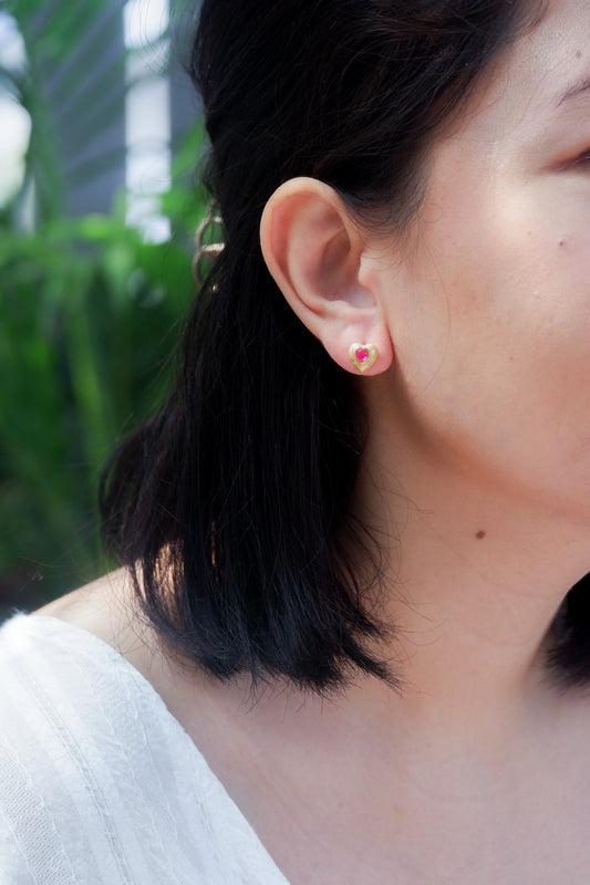Pink Heart Earrings