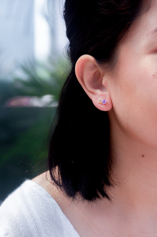 Purple Star Earrings