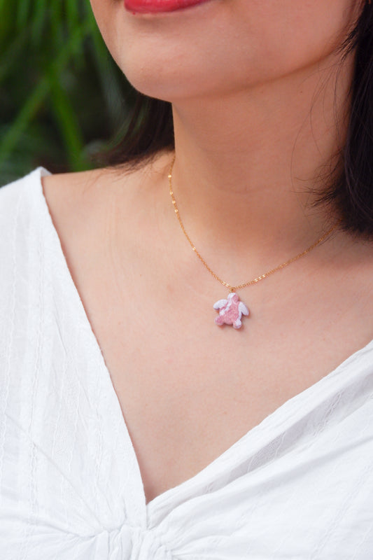 Pink Turtle Necklace
