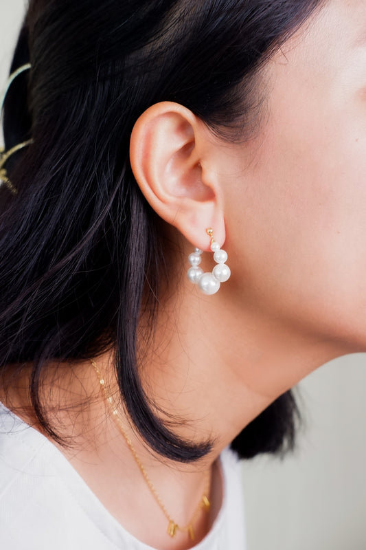Pearl Hoop Earrings