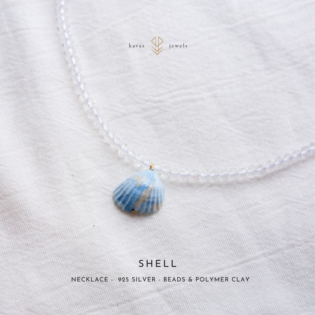 Shell Blue Beads Necklace