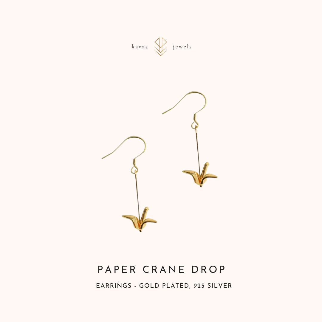 Paper Crane Drop Earrings