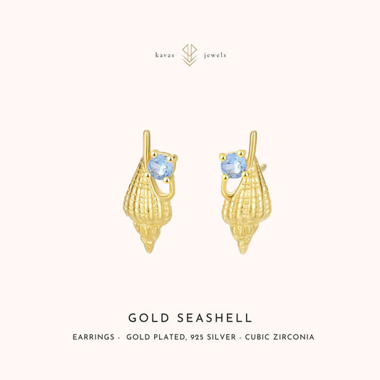 Gold Seashell Earrings