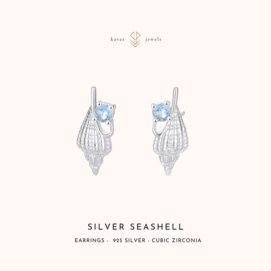 Silver Seashell Earrings