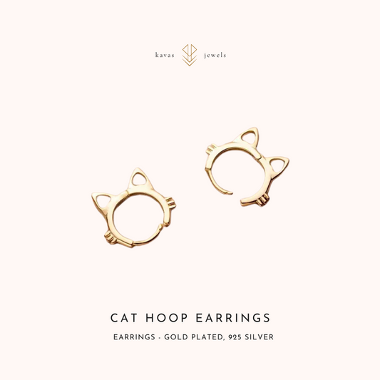 Cat Hoop Earrings