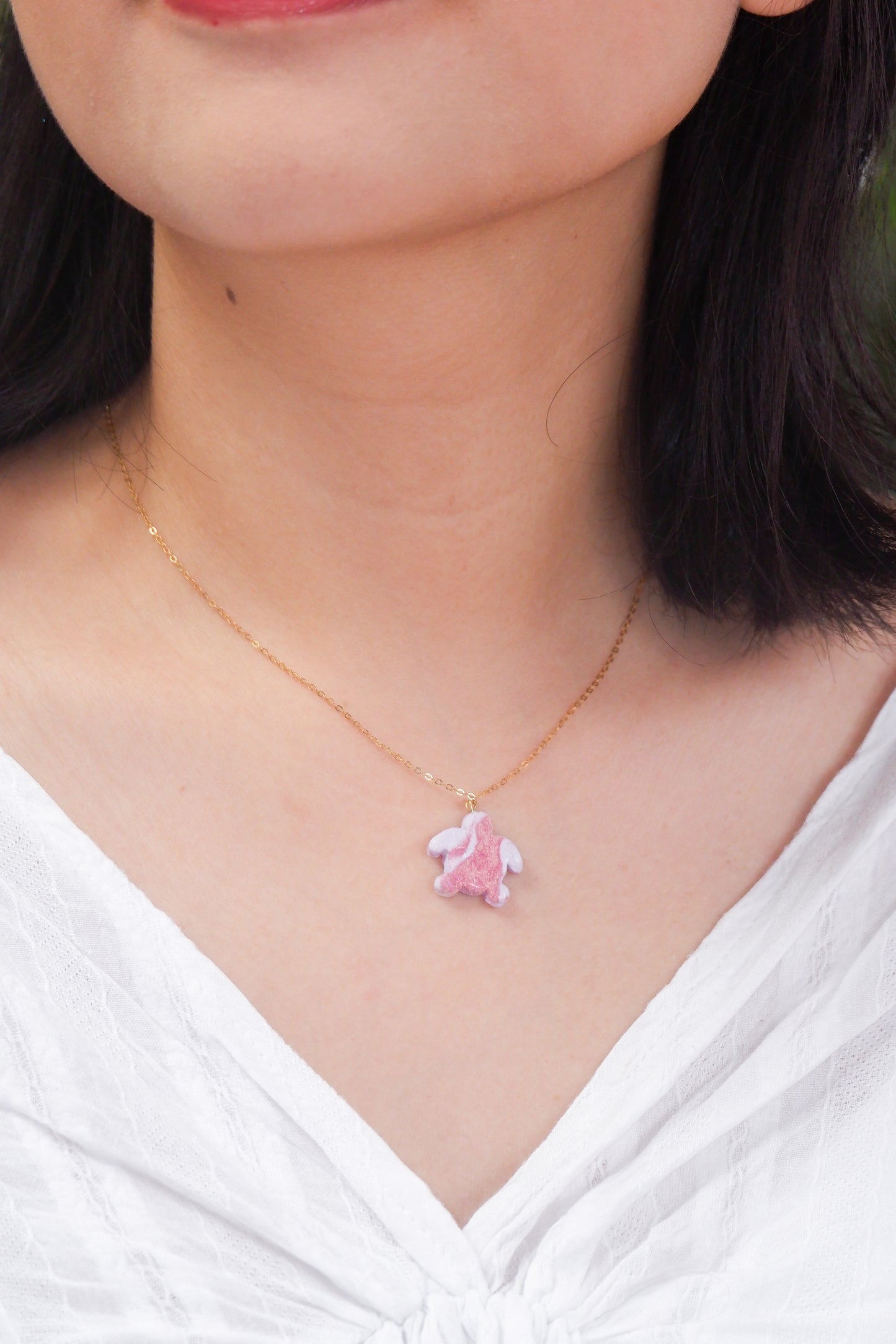 Pink Turtle Necklace