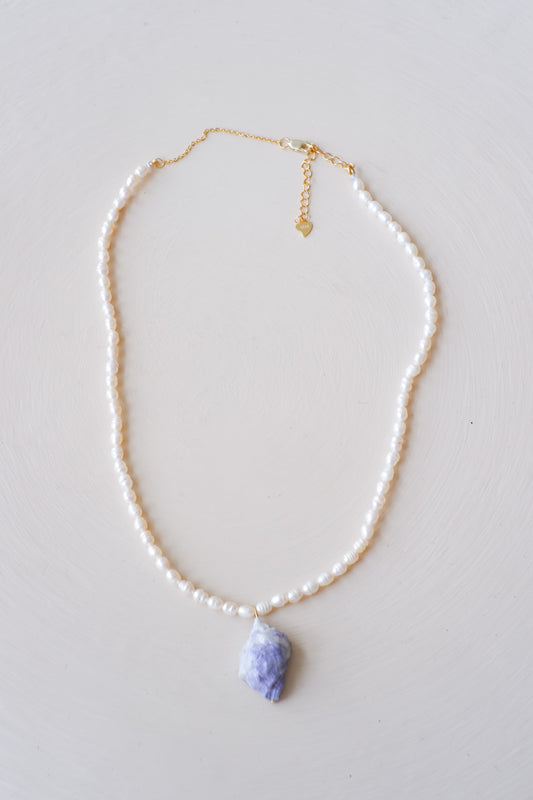 Baroque Pearl Lilac Shell Necklace