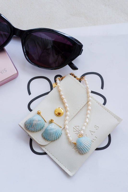 Baroque Pearl Baby Blue Shell Bracelet