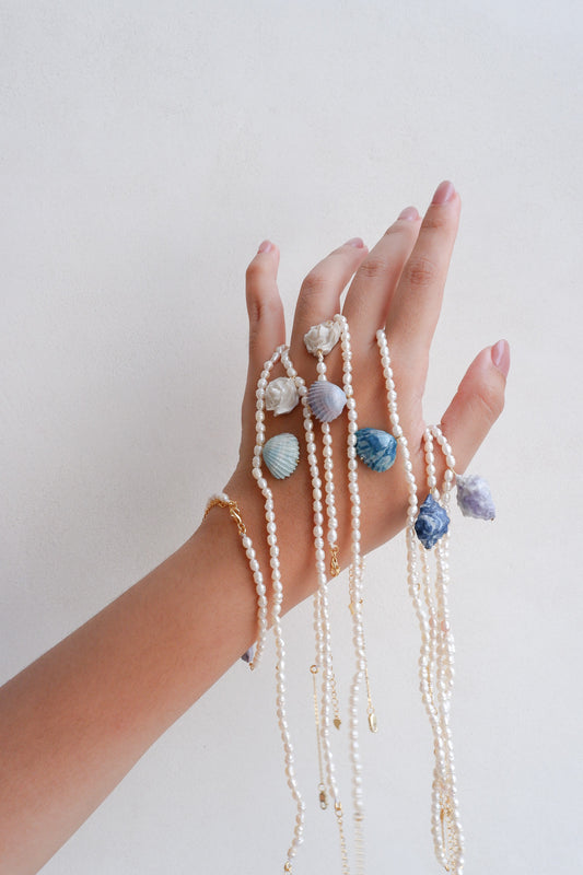 Baroque Pearl Lilac Shell Necklace