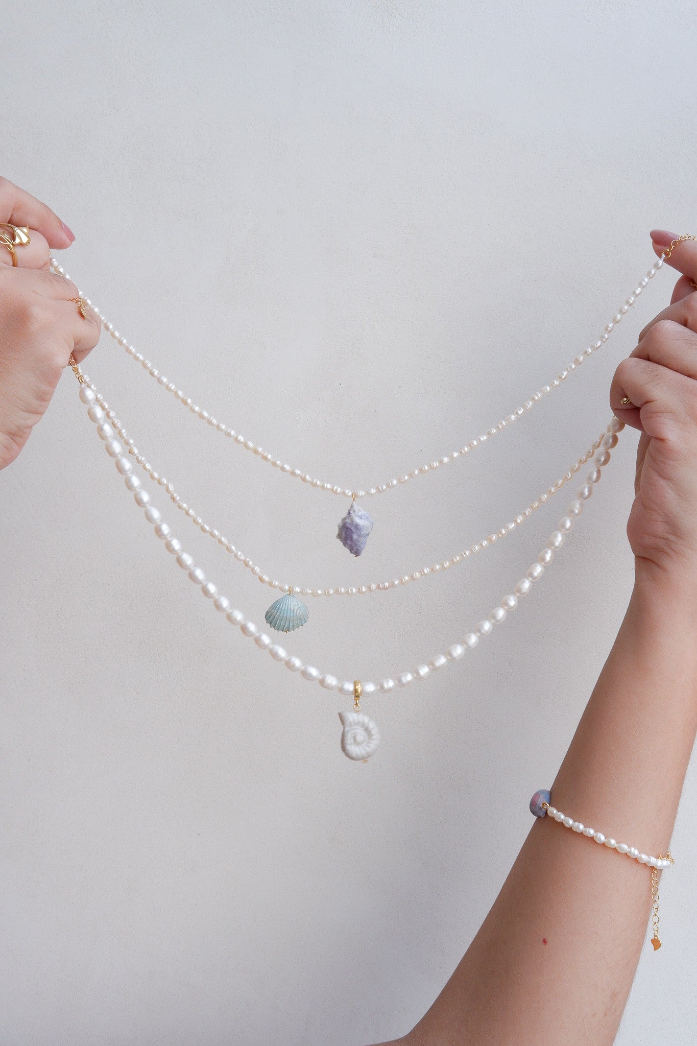 Baroque Pearl Baby Blue Shell Necklace