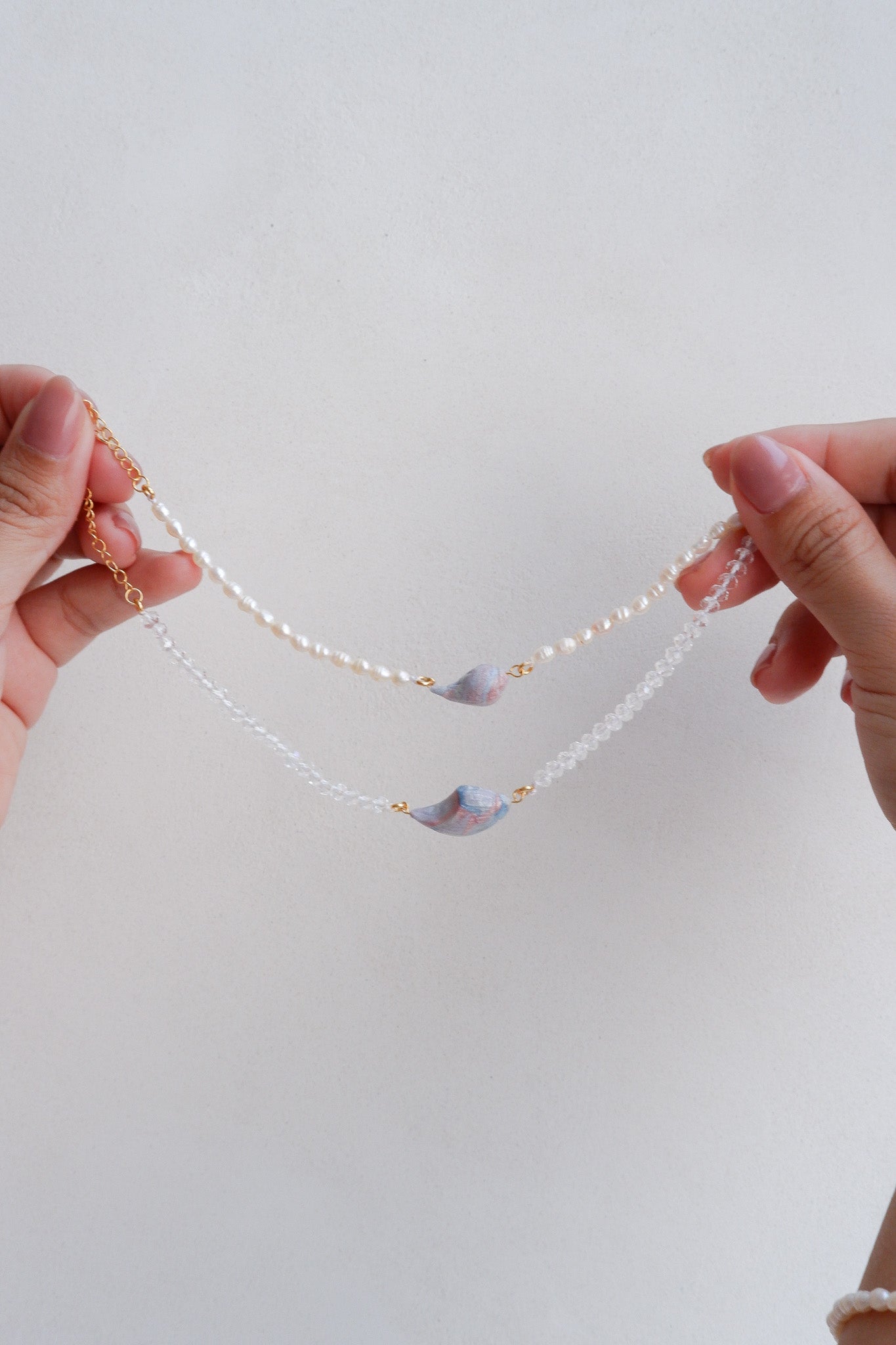 Baroque Pearl Mix Baby Blue, Pink, White Shell Bracelet