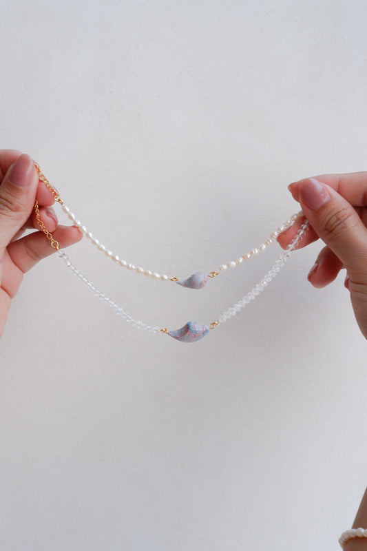 Baroque Pearl Mix Baby Blue, Pink, White Shell Bracelet