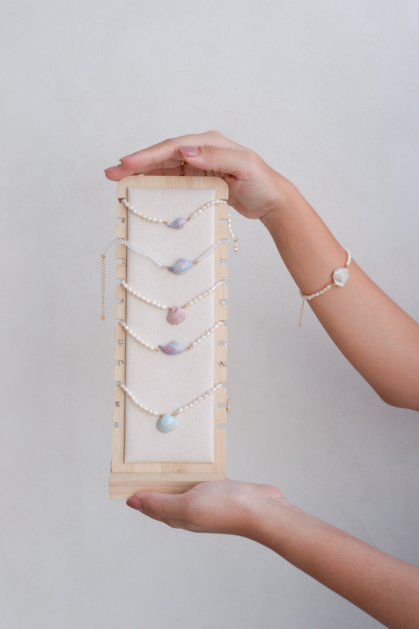 Baroque Pearl Baby Blue Shell Bracelet