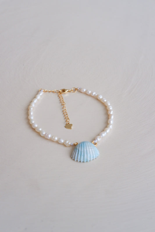 Baroque Pearl Baby Blue Shell Bracelet