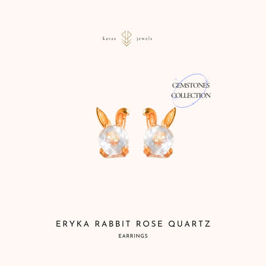 Eryka Rabbit Rose Quartz Earrings