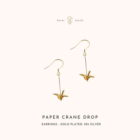 Paper Crane Drop Earrings